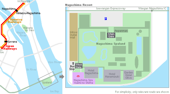 Nagashima Spa Land map
