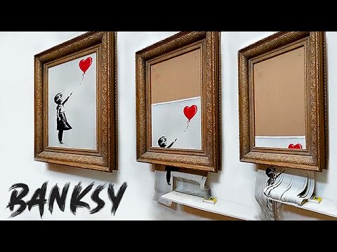BANKSY&#039;s - Girl With Balloon Shredded at Auction