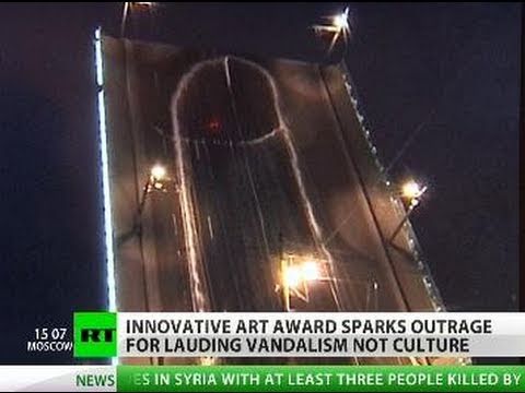Giant phallus graffiti by Russian &#039;art terrorists&#039; - innovation or vandalism?