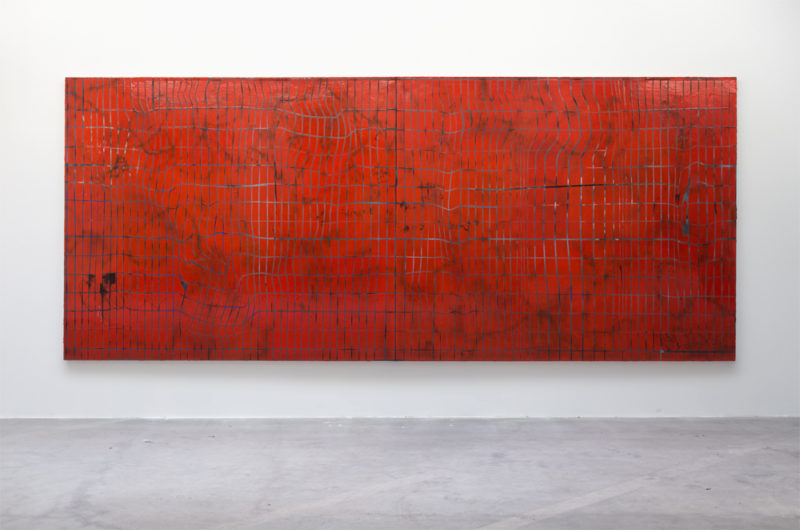 Daniel Weissbach - Stelle #37 (coincidental Doyle Lane), 2015, acrylic and lacquer on canvas, 430 x 199 cm