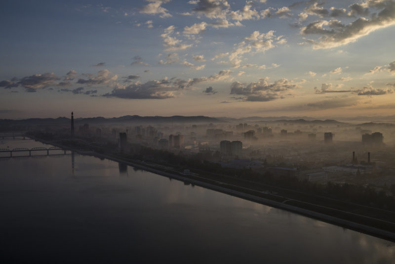 David Guttenfelder - Pyongyang and the Taedong River at dawn, as viewed from the Yanggakdo Hotel