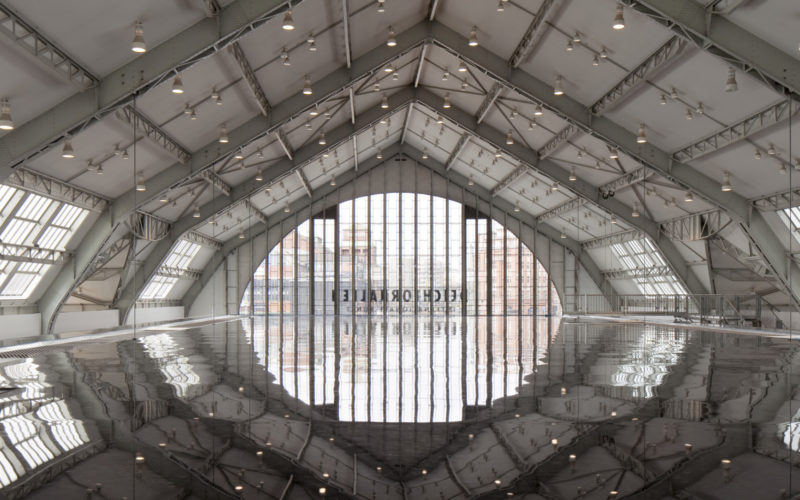 Antony Gormley - Horizon Field Hamburg, 2012, steel, wood, 25 m x 50 m, 60t (thereof 40t steel), 7.40m above hall floor, Deichtorhallen, Hamburg, 2012