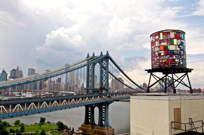 Tom Fruin – Watertower, 2010, 6x3x3m, found plexiglass, steel, bolts