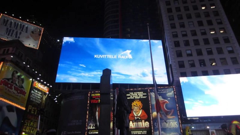 Yoko Ono - Imagine Peace, installation on 15 electronic billboards, Times Square, New York, 2012