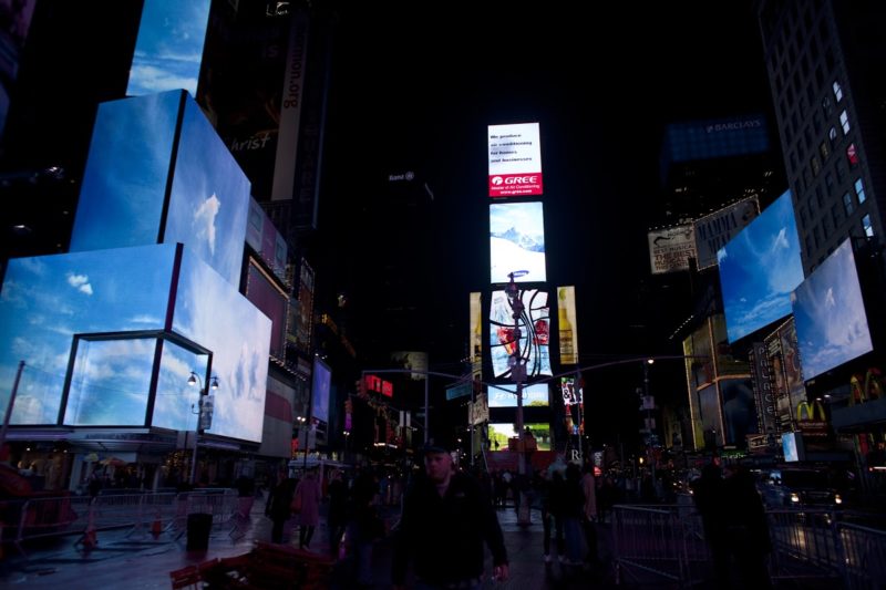 Yoko Ono - Imagine Peace, installation on 15 electronic billboards, Times Square, New York, 2012