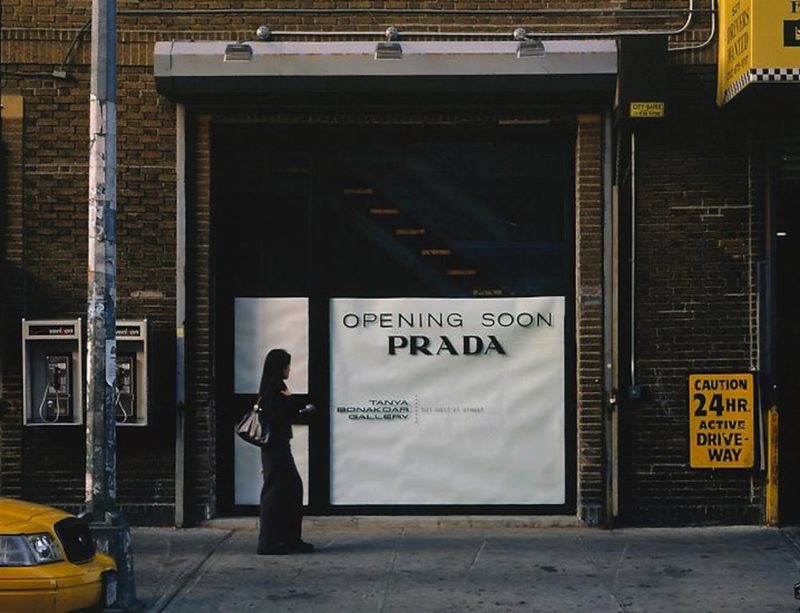 Exterior view of Elmgreen & Dragset's exhibition: Opening Soon / Powerless Structures, Fig 242, October 20 - November 24, 2001, Tanya Bonakdar Gallery, Chelsea, New York