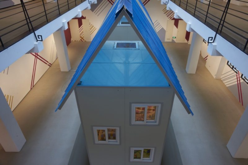 Michael Lin - Worker's House, 2012, steel, wood, insulation board, 929.6 x 240 x 529.6 cm (366 x 94 1/2 x 208 1/2 in), installation view, Rockbund Art Museum, Shanghai