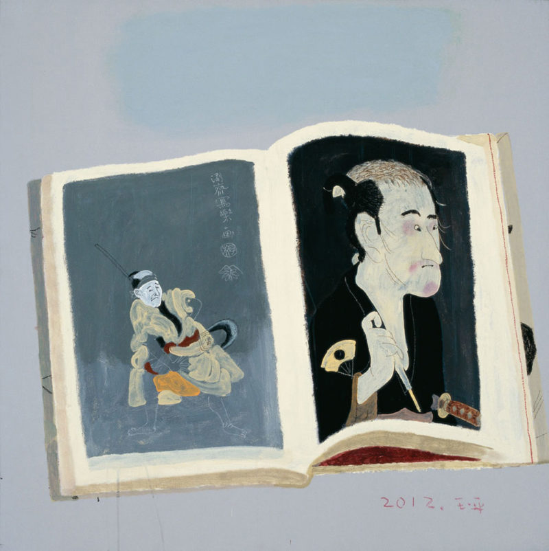 Wang Yuping - Sharaku Painting No.1, 2013, oil and acrylic on canvas, 100 x 100 cm