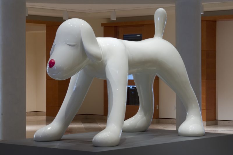 Yoshitomo Nara - Your Dog, 2002, fiberglass, 72 x 51 x 108 in. (182.88 x 129.54 x 274.32 cm), installation view, Minneapolis Institute of Art