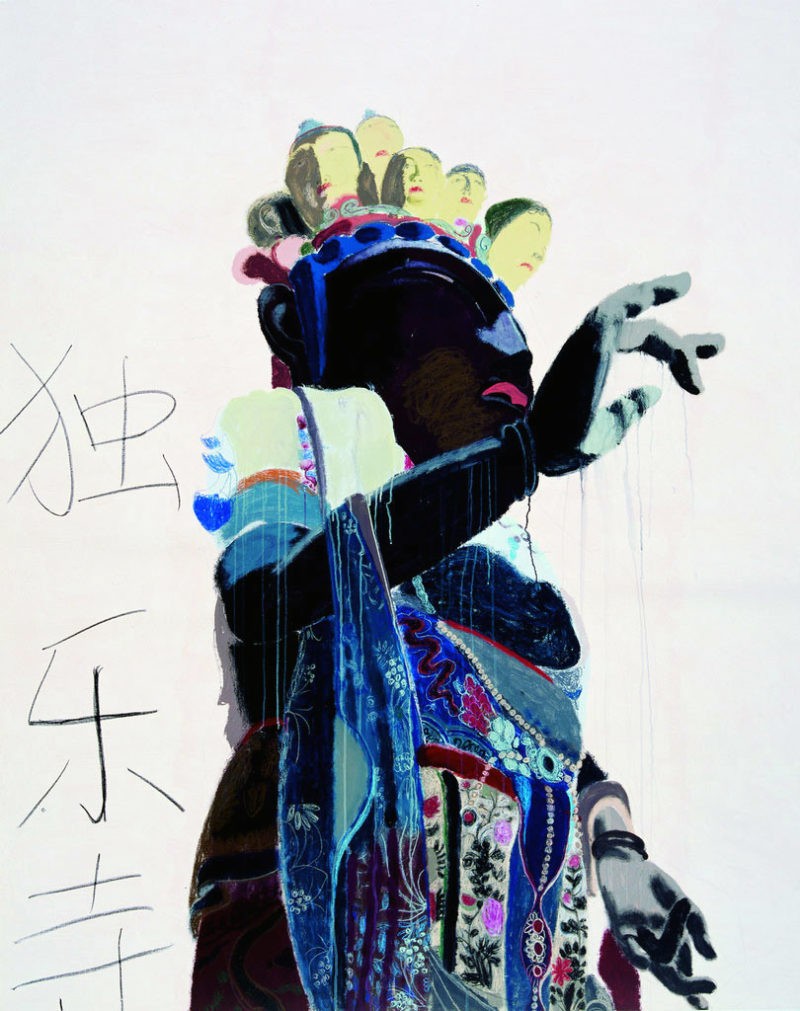 Wang Yuping - Eleven Face Guan Yin (the upper part), 2010, oil painting and acrylic, 240x190cm