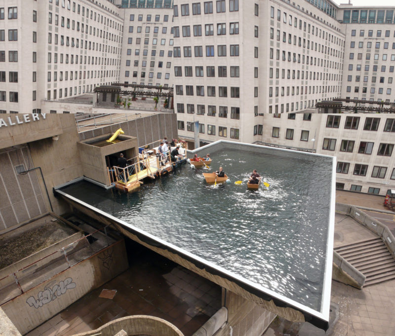 Gelitin – Normally, Proceeding and Unrestricted With Without Title, 2008, pool installed on top of Hayward Gallery, London
