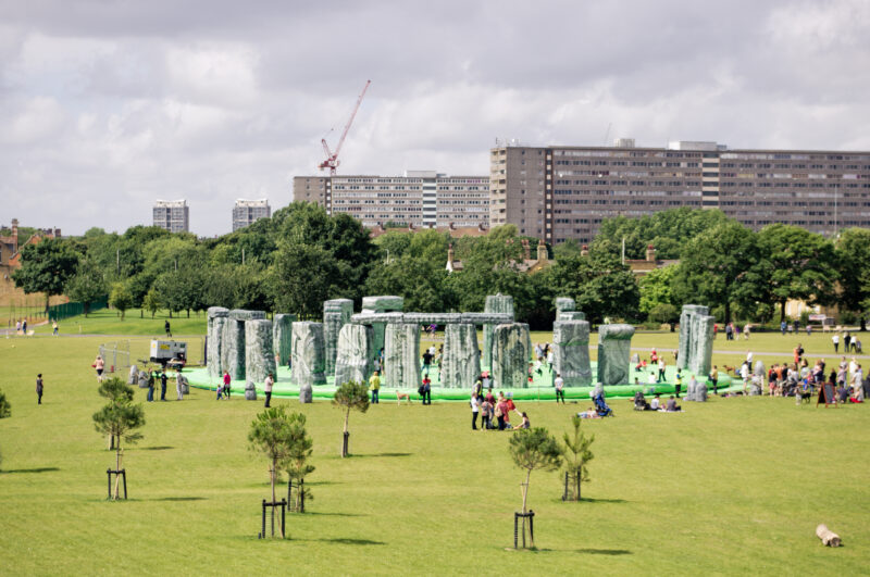 Jeremy Deller - Sacrilege, 2012, durable, reinforced PVC, 35 meters in diameter, installation view, London