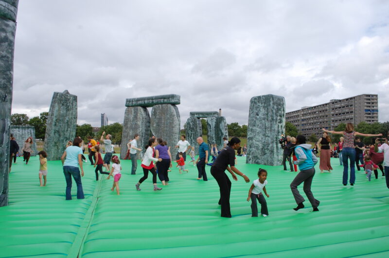 Jeremy Deller - Sacrilege, 2012, durable, reinforced PVC, 35 meters in diameter, installation view, London