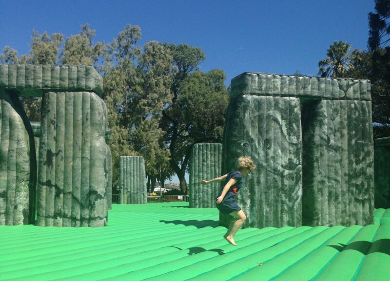 Jeremy Deller – Sacrilege, 2012, durable, reinforced PVC, 35 meters in diameter, installation view, Perth, Australia, 2014