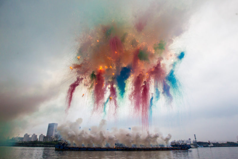 Cai Guo-Qiang - Elegy (Explosion Event), The Ninth Wave at Huangpu riverfront of the Power Station of Art, Shanghai, China