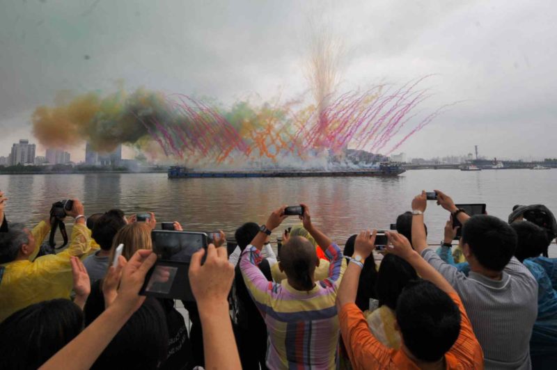 Cai Guo-Qiang - Elegy (Explosion Event), The Ninth Wave at Huangpu riverfront of the Power Station of Art, Shanghai, China