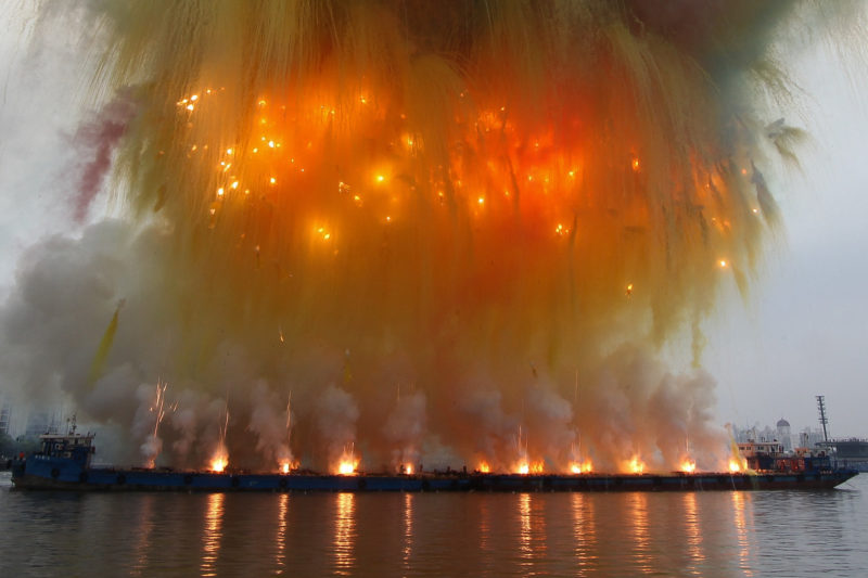 Cai Guo-Qiang - Elegy (Explosion Event), The Ninth Wave at Huangpu riverfront of the Power Station of Art, Shanghai, China