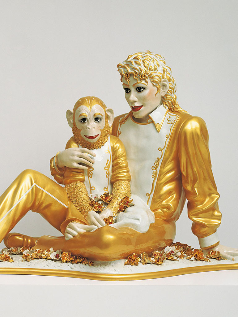 Jeff Koons controversial sculpture of Michael Jackson & bubbles