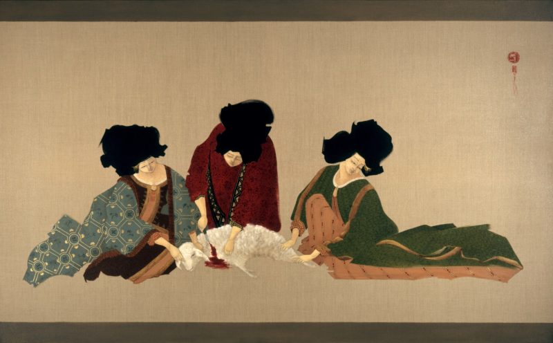 Hayv Kahraman - Collective Cut, 2008, Oil on linen, 106.5x173cm, courtesy the artist and Saatchi Gallery