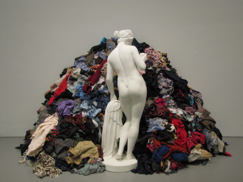 Michelangelo Pistoletto - Venus of the Rags, 1967, plaster and fabric, figure 165.1 x 55.9 x 61.6 cm (65 x 22 x 24 1:4 in.), rags dimensions variable, installation view, Hirshhorn Museum & Sculpture Garden