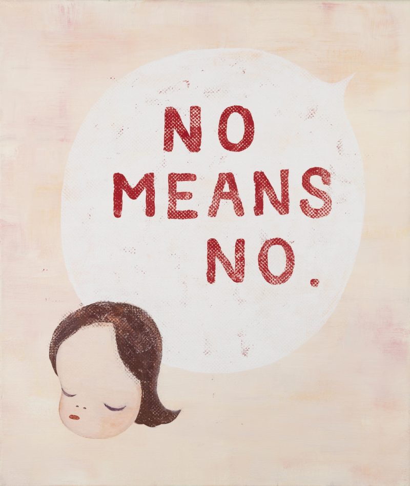 Yoshitomo Nara - No Means No, 1995, 55 x 65cm (21 5/8 x 25 9/16in), acrylic on canvas