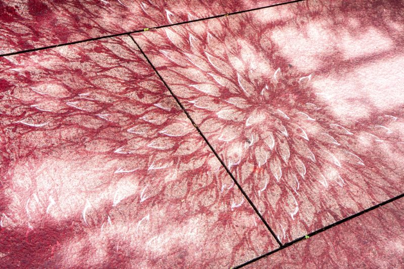 Imran Qureshi - And How Many Rains Must Fall Before the Stains Are Washed Clean, 2013, acrylic, 743 sqm., installation view, Roof Garden, The Metropolitan Museum of Art, New York, 2013