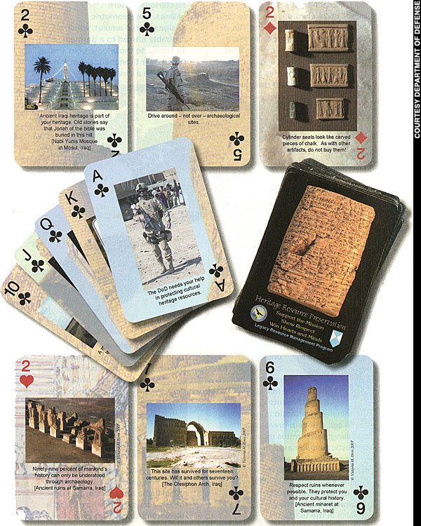 One of the 40,000 decks of Solitaire cards distributed to troops in Iraq and Afghanistan by the Department of Defense