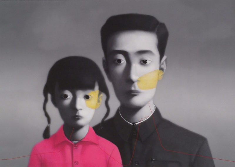 Zhang Xiaogang – Bloodline Series – Father and Daughter No. 1, 2005, oil on canvas, 80x100cm