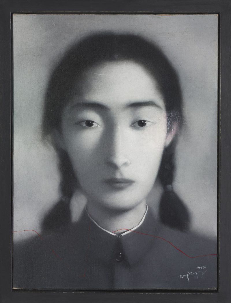 Zhang Xiaogang - Bloodline Series, 1996, oil on canvas, 40 x 30.2 cm