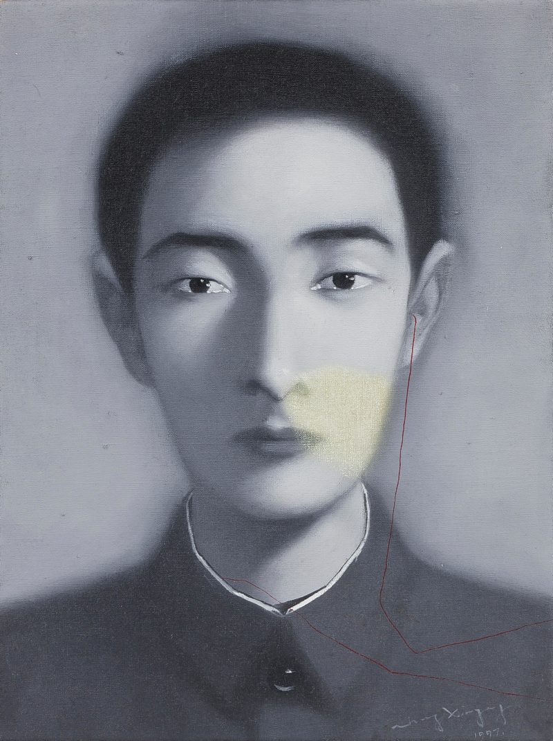 Zhang Xiaogang - Bloodline Series, 1997, oil on canvas, 40x30cm