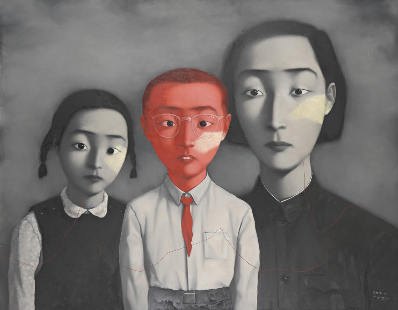 Zhang Xiaogang - Bloodline Series - Big Family, 1995, Oil on canvas, 179x229cm