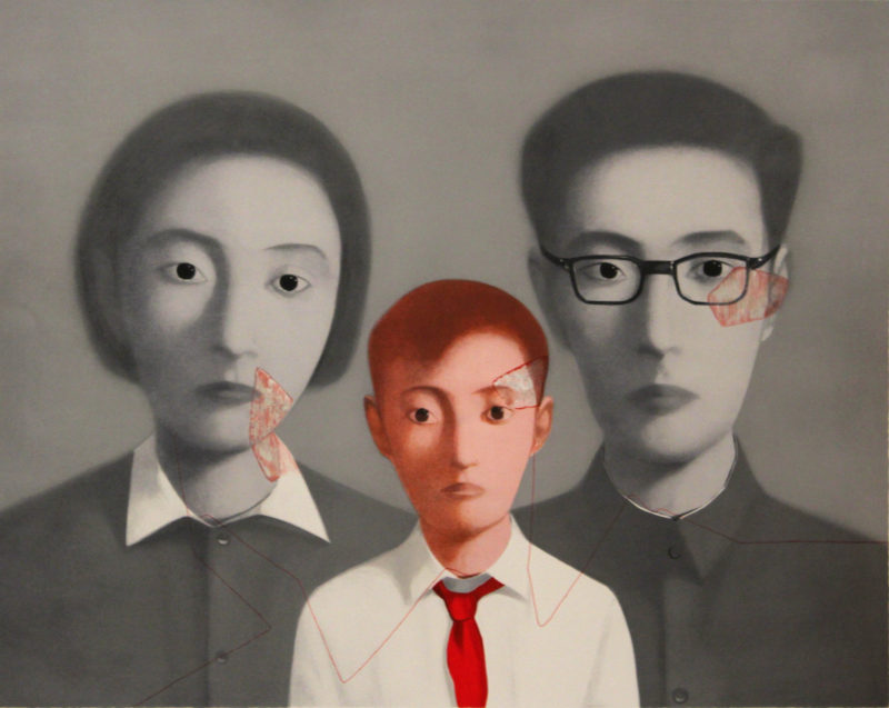 Zhang Xiaogang - Bloodline Series - Big Family, 2003, Lithograph printed in colors, 56.9 x 71.88 cm, Edition of 199