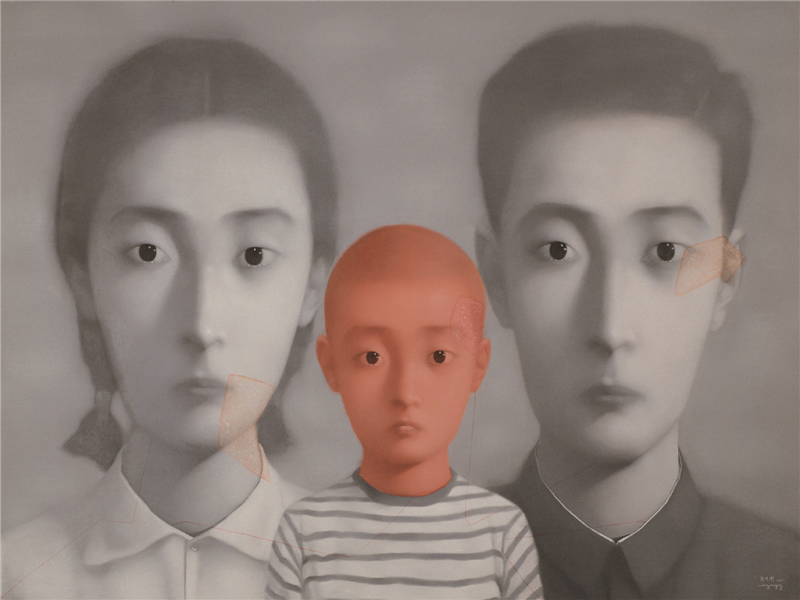 Zhang Xiaogang - Bloodline Series - Big Family No. 1, 2001, oil on canvas, 200x300cm