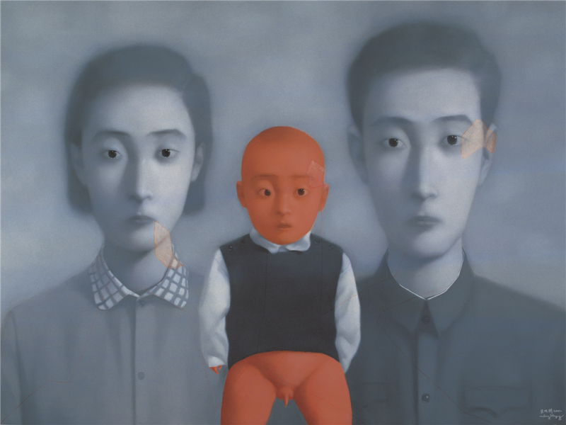 Zhang Xiaogang - Bloodline Series - Big Family No. 2, 2001, oil on canvas, 200x300cm