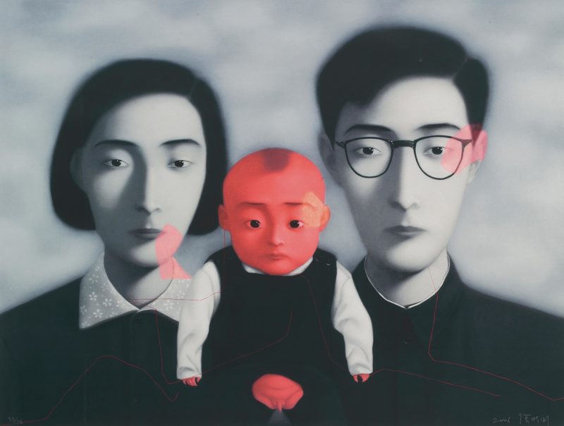 Zhang Xiaogang - Bloodline Series - Big Family Series, 2006, lithograph, 105.4x139.7cm
