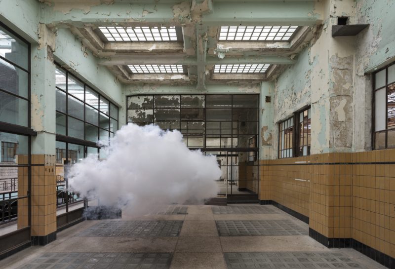 Berndnaut Smilde - Nimbus Dumont, 2014, Digital C-type Print, 75 x 110 : 125 x 184 cm, Minebuilding Waterschei, Genk, photo Cassander Eeftinck, Schattenkerk