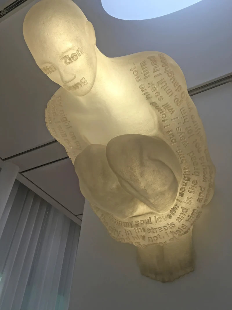 Jaume Plensa – Doors of Jerusalem I, 2006, Resin, stainless steel, and light, 47 1:4 x 62 3:16 x 80 11:16 in. (120 x 158 x 205 cm), installation view, North Carolina Museum of Art, Raleigh, 2016