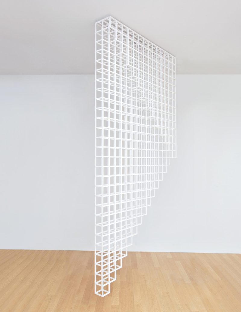 Sol LeWitt - Hanging Structure 28 B, 1989 white painted wood 133 1:2 x 10 x 67 in., 339.1 x 25.4 x 170.2 cm