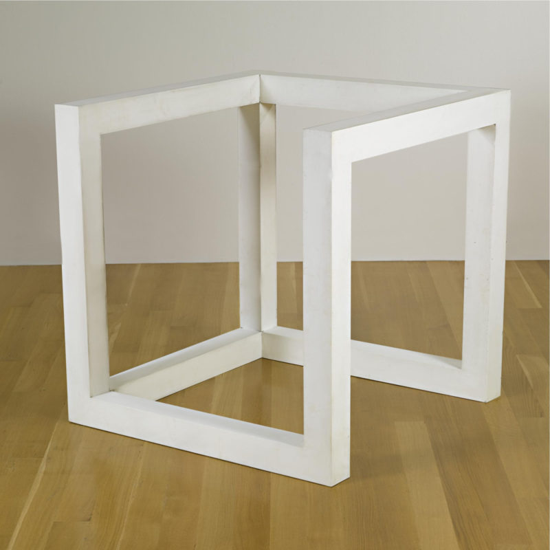 Sol LeWitt - Incomplete Open Cube (10-4), 1974, baked enamel on aluminum, 42 by 42 by 42 in. 106.7 by 106.7 by 106.7 cm