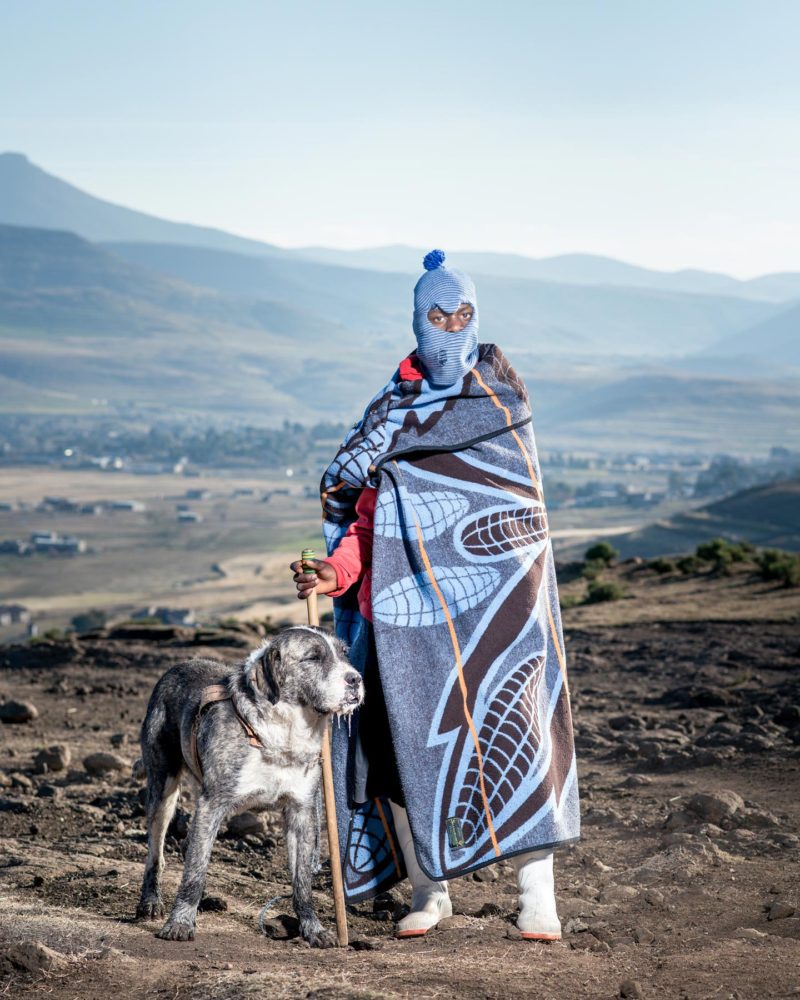 Thom Pierce - The Horsemen of Semonkong - 3. Thapelo Moiloa with his dog Limo - Ha Salemore, Lesotho