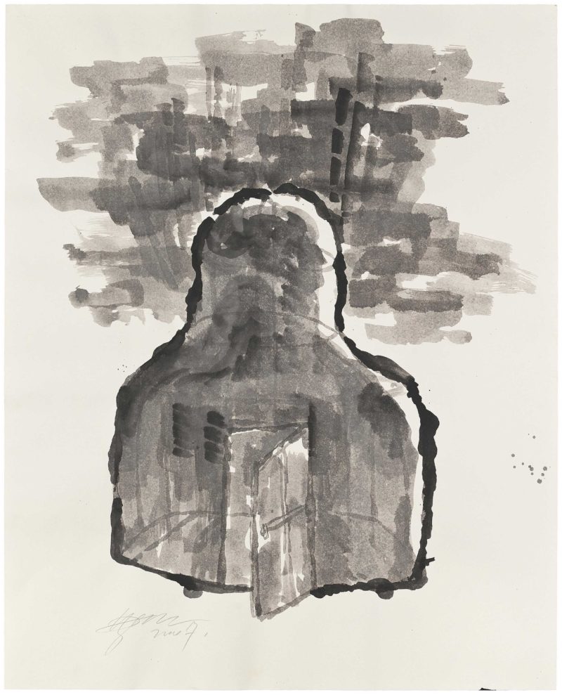 Zhang Huan - Berlin Buddha (Preparatory Drawing), 2007, ink and soya sauce on paper, 82.5 x 102cm