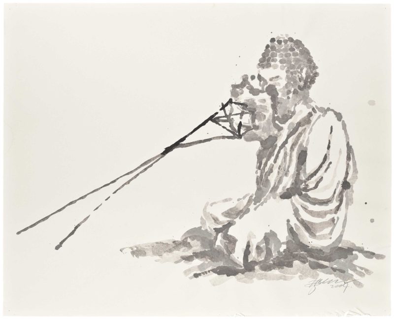 Zhang Huan - Berlin Buddha (Preparatory Drawing), 2007, ink on paper, 82.5 x 102cm