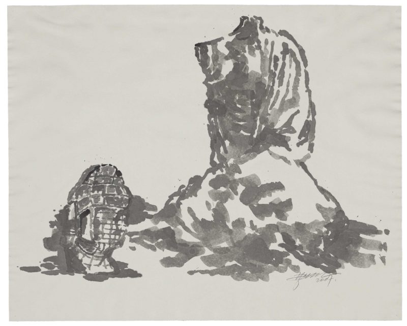 Zhang Huan - Berlin Buddha (Preparatory Drawing) 4, 2007, ink on paper, 82.5 x 102cm