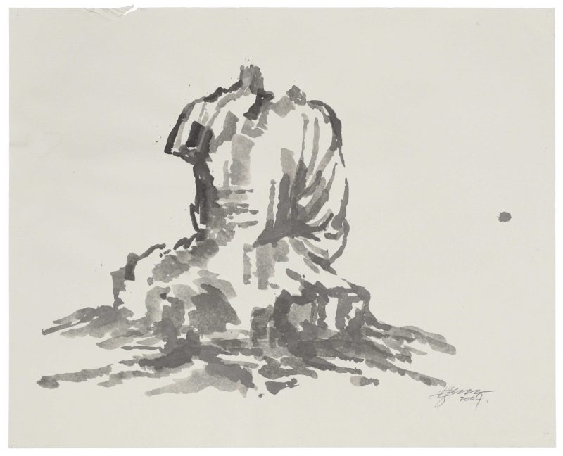 Zhang Huan - Berlin Buddha (Preparatory Drawing) 5, 2007, ink on paper, 82.5 x 102cm