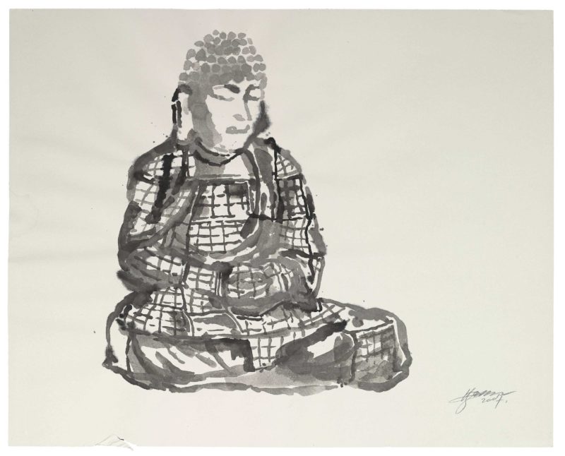 Zhang Huan - Berlin Buddha (Preparatory Drawing) 7, 2007, ink on paper, 82.5 x 102cm