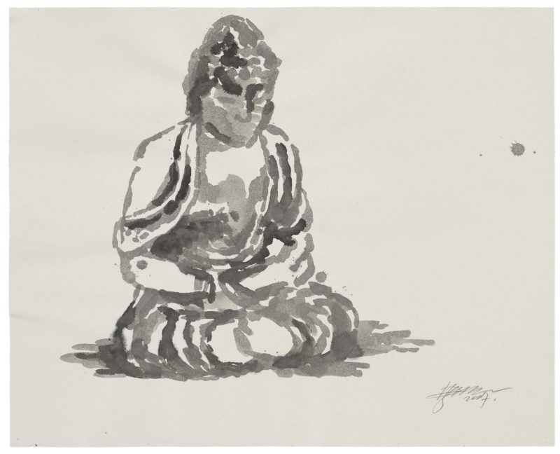 Zhang Huan - Berlin Buddha (Preparatory Drawing) 9, 2007, ink on paper, 82.5 x 102cm