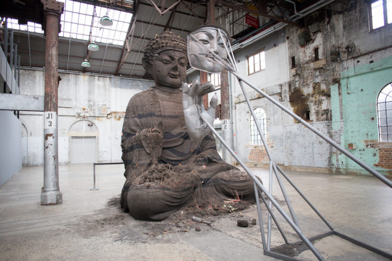 Zhang Huan - Sydney Buddha, 2015, aluminum, 5m height, Carriageworks, Sydney, Australia 10