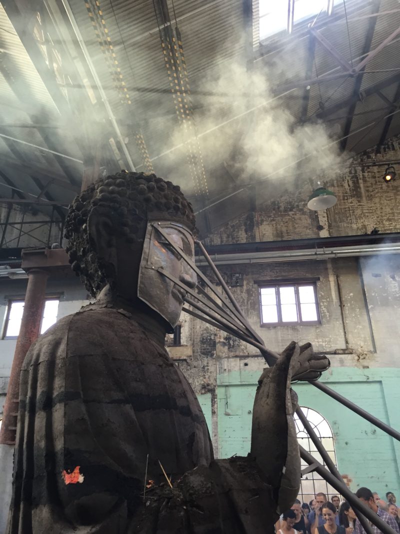 Zhang Huan - Sydney Buddha, 2015, aluminum, 5m height, Carriageworks, Sydney, Australia 10c