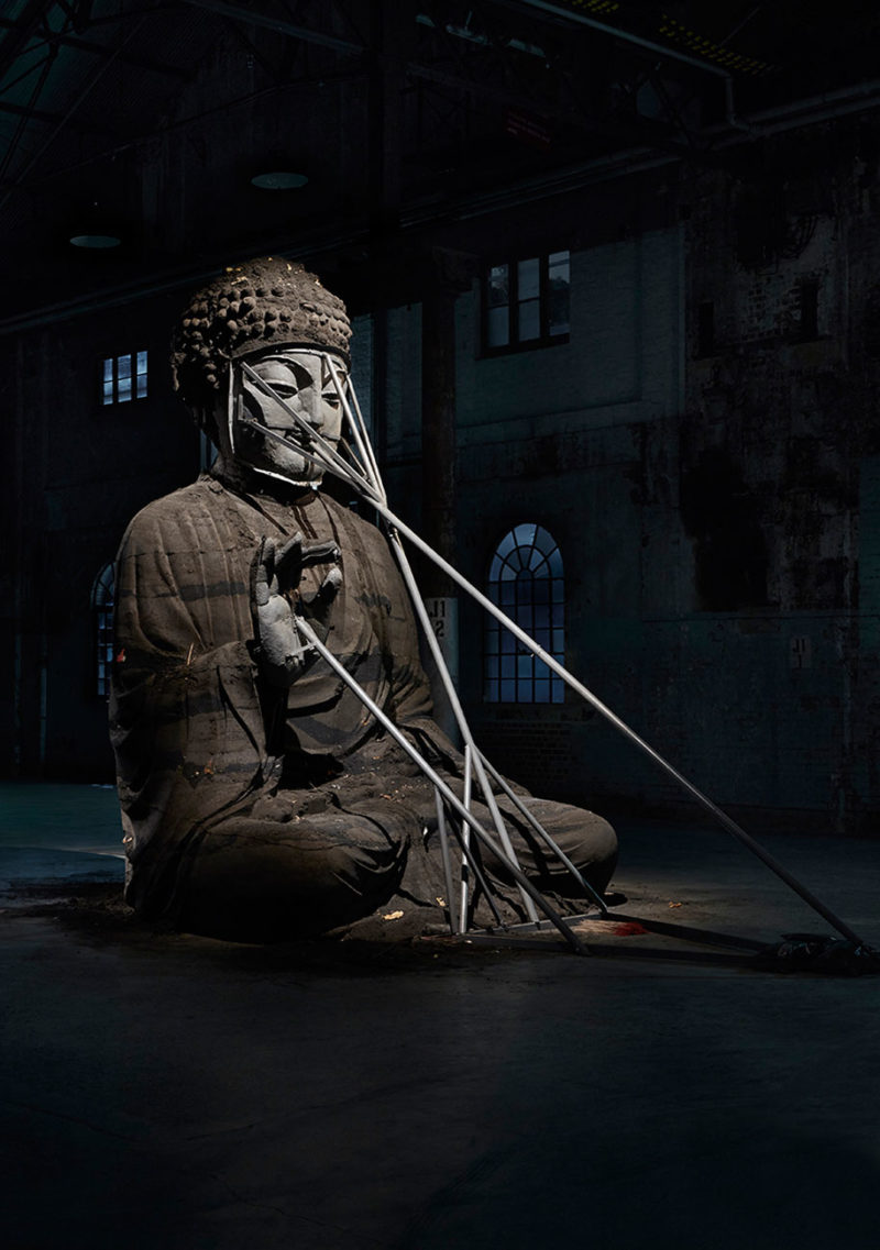 Zhang Huan - Sydney Buddha, 2015, aluminum, 5m height, Carriageworks, Sydney, Australia