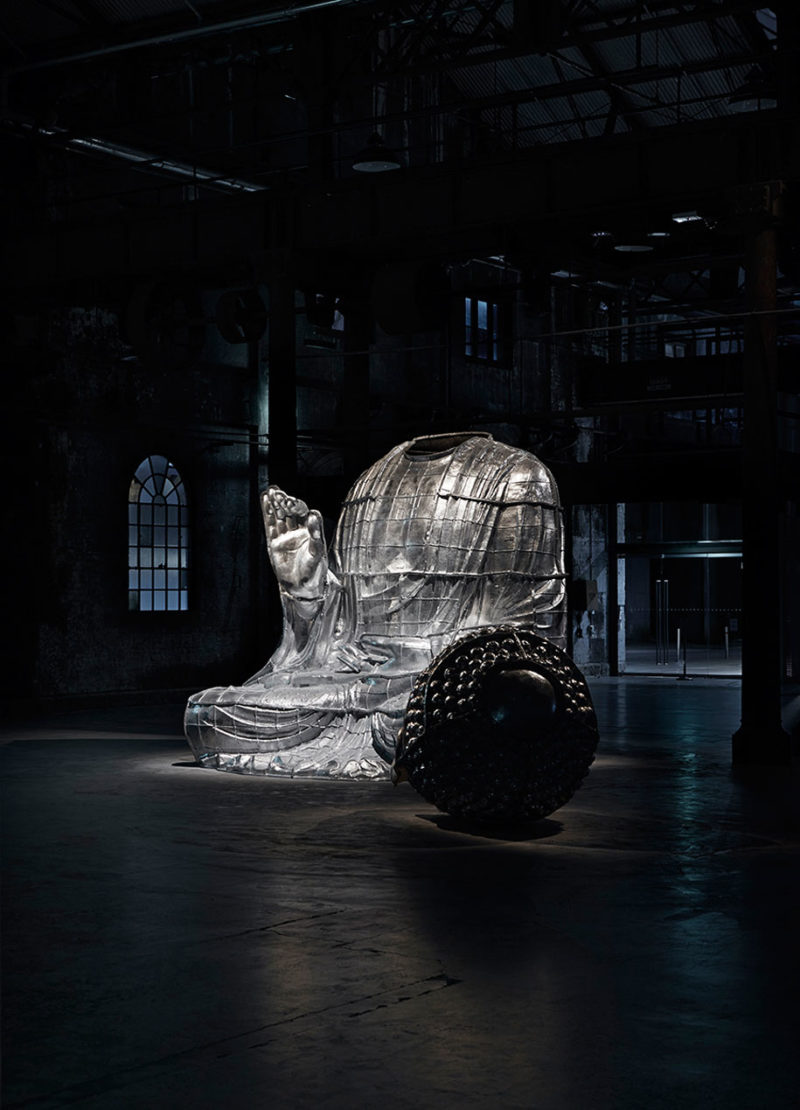 Zhang Huan - Sydney Buddha, 2015, aluminum, 5m height, Carriageworks, Sydney, Australia